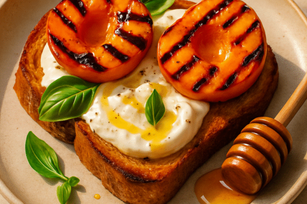 🍑 Summer’s Juiciest Secret: Grilled Peach Burrata Toast Is the Only Recipe You Need Right Now